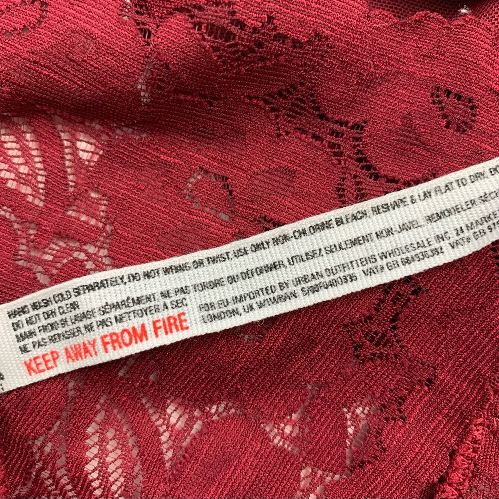 Free People Red Galloon Lace Bra Small - Picture 13 of 14